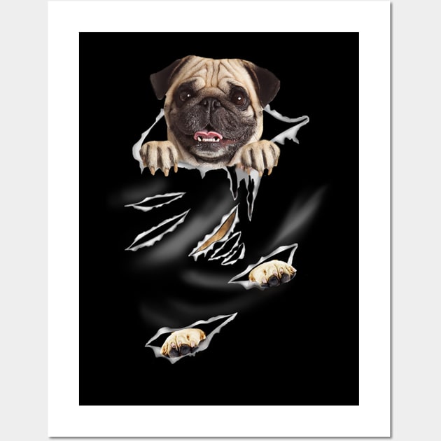 Pug Face Mask Wall Art by Karamaster